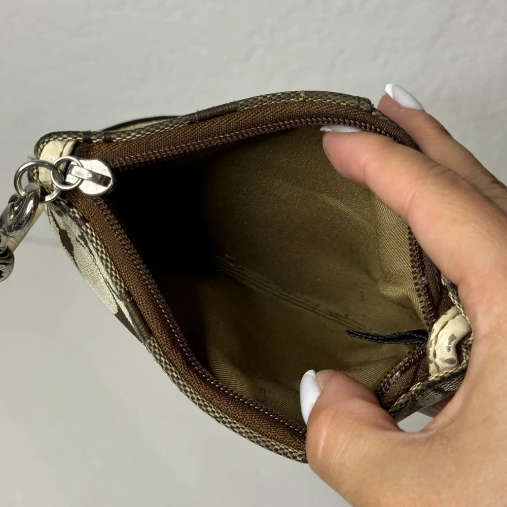 Coach C Monogram Wristlet